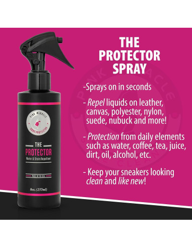 Kit de Cuidado de Zapatos Pink Miracle - Limpiador 240ml y Spray Protector