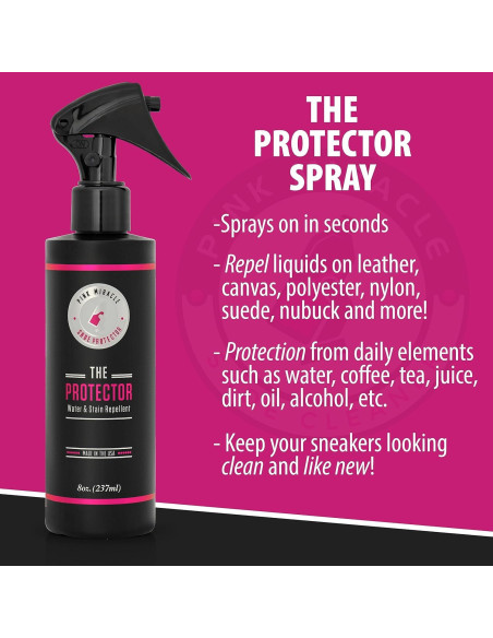 Kit de Cuidado de Zapatos Pink Miracle - Limpiador 240ml y Spray Protector