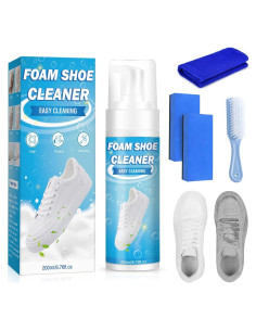 Kit de Limpiador de Zapatos YKDILYHH 200ml con Cepillo y Toalla