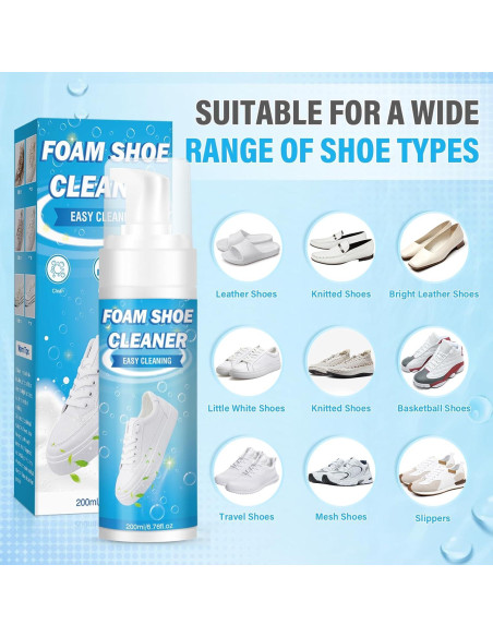 Kit de Limpiador de Zapatos YKDILYHH 200ml con Cepillo y Toalla