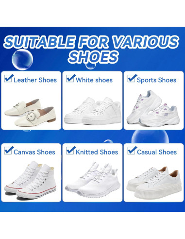 Kit Limpiador de Zapatos Blancos Balldanlu 200ml con Cepillo