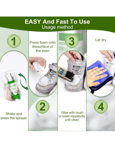 Kit Limpiador de Zapatos Tudepz 200ml - Espuma Rápida y Efectiva