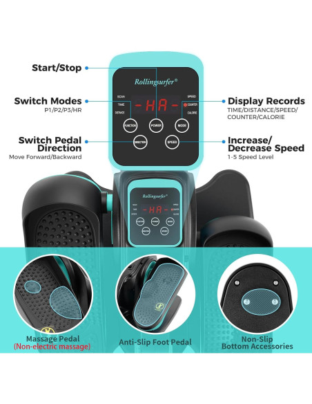 Máquina Elíptica de Escritorio Rollingsurfer EM-02 Verde Compacta
