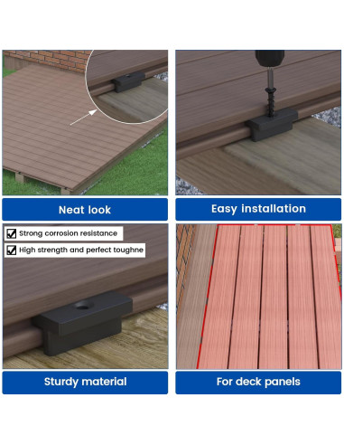 Muzata Sujetadores Ocultos para Deck 750PCS M029 Negro