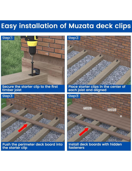 Muzata Sujetadores Ocultos para Deck 750PCS M029 Negro