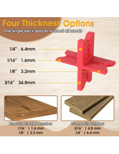 Espaciadores de Deck Saillong 4 Piezas 1.59 a 6.35 mm 2