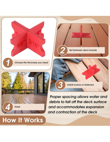 Espaciadores de Deck Saillong 4 Piezas 1.59 a 6.35 mm