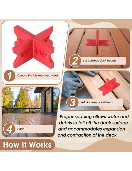 Espaciadores de Deck Saillong 4 Piezas 1.59 a 6.35 mm