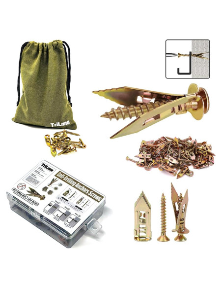 Kit de Anclajes y Tornillos Autoperforantes TriLnno 20 Pzas