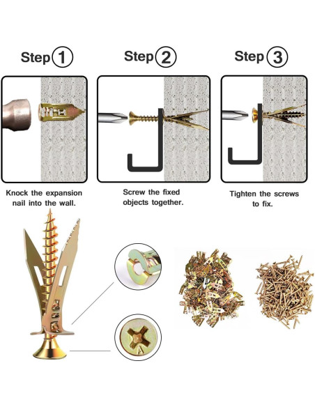 Kit de Anclajes y Tornillos Autoperforantes TriLnno 20 Pzas