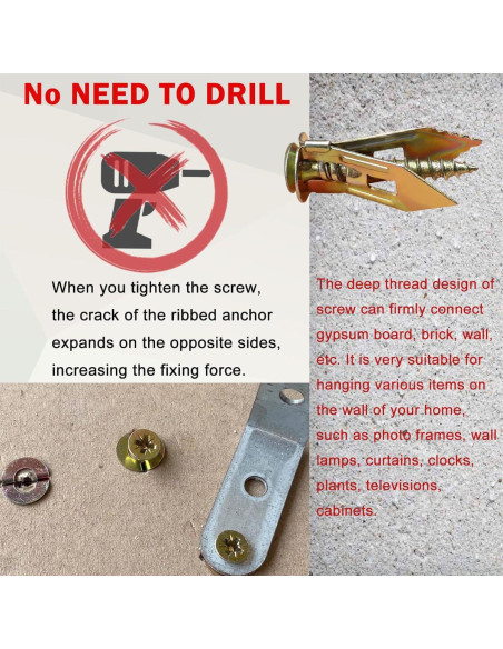 Kit de Anclajes y Tornillos Autoperforantes TriLnno 20 Pzas