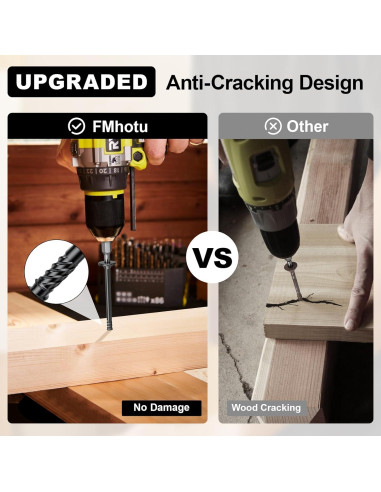 Kit de Tornillos para Madera FMhotu 50 Pcs 73 mm Negros