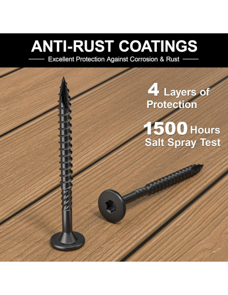 Kit de Tornillos para Madera FMhotu 50 Pcs 73 mm Negros