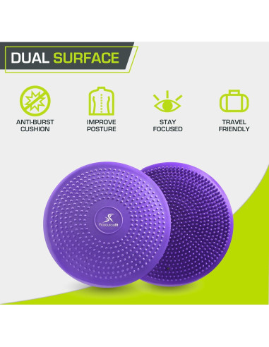 Disco de Equilibrio ProsourceFit 35.56 cm con Bomba - Púrpura