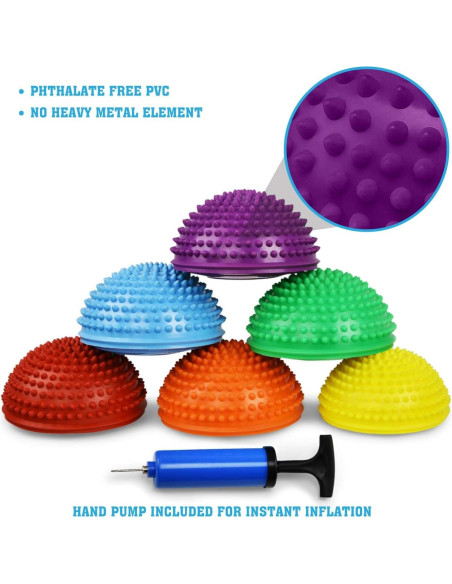 Set de 6 Podios de Equilibrio Erizo Yes4All con Bomba