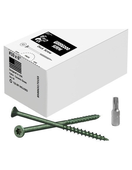 Tornillos para Deck GRRRGOOO 15.24 cm Verde 50 Pcs Alta Resistencia