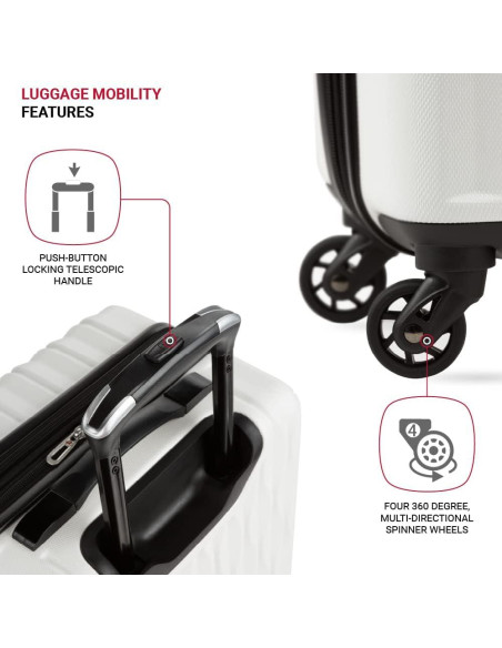 Equipaje Duro Expandible SwissGear 8018 20" Blanco 50.8 cm