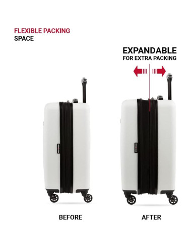 Equipaje Duro Expandible SwissGear 8018 20" Blanco 50.8 cm