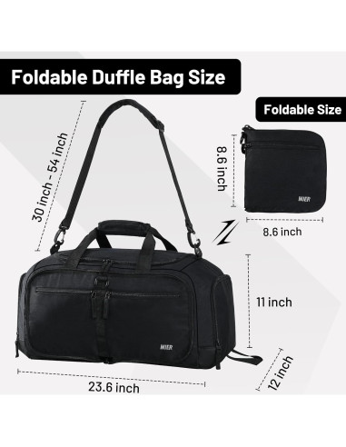 Bolsa de Viaje Plegable MIER 50L con Compartimento para Zapatos