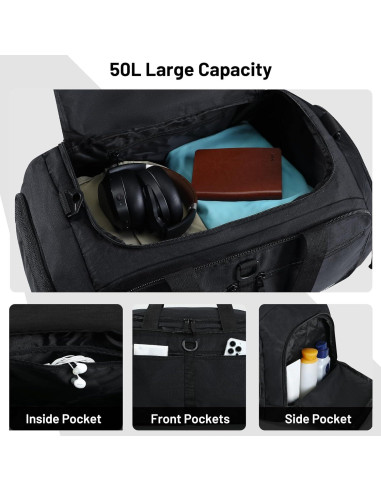 Bolsa de Viaje Plegable MIER 50L con Compartimento para Zapatos