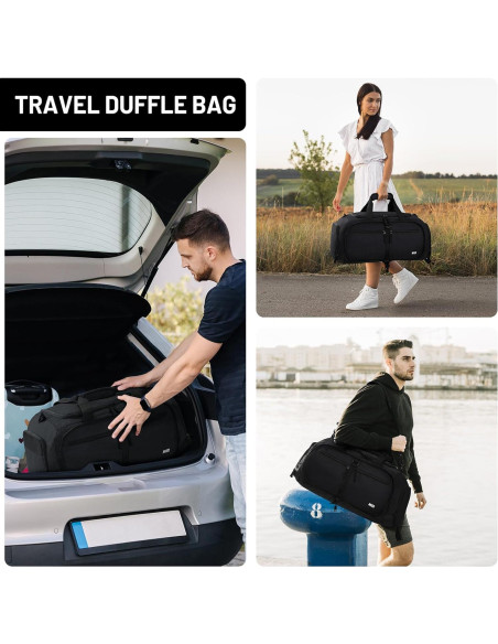 Bolsa de Viaje Plegable MIER 50L con Compartimento para Zapatos