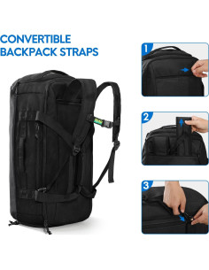 Bolsa Duffle Plegable Haimont 60L Impermeable Negro 2