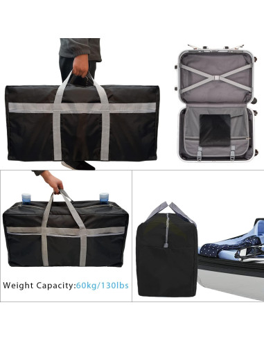 Bolsa de viaje duffel Duffle 96L impermeable plegable negra