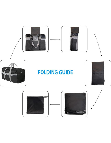 Bolsa de viaje duffel Duffle 96L impermeable plegable negra