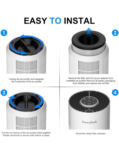 Purificador de Aire FancyBark 4000A Blanco con Filtro HEPA