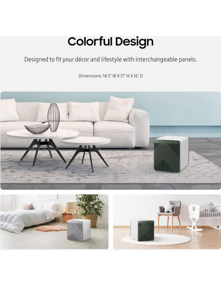 Purificador de Aire Samsung Bespoke Cube HEPA 35W Gris