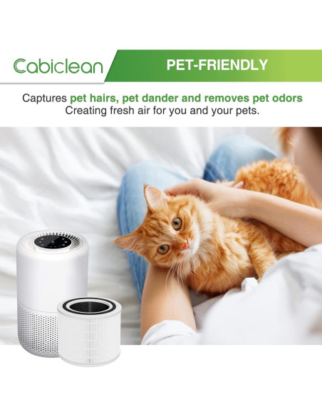 Filtro de Reemplazo Cabiclean para Purificador LEVOIT Core 200S - 2 Paquete