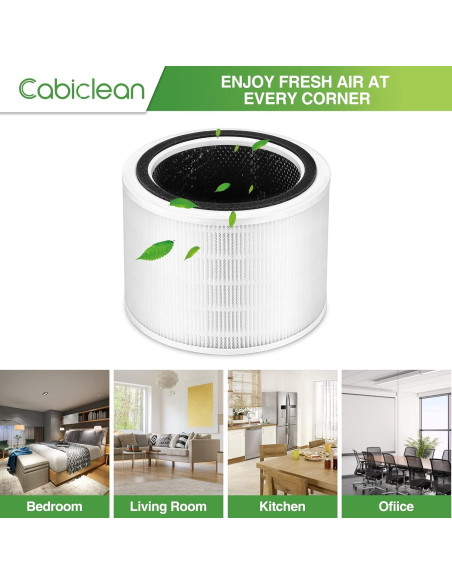 Filtro de Reemplazo Cabiclean para Purificador LEVOIT Core 200S - 2 Paquete