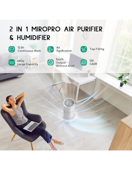 Purificador de Aire y Humidificador Afloia MIROPRO 2 en 1