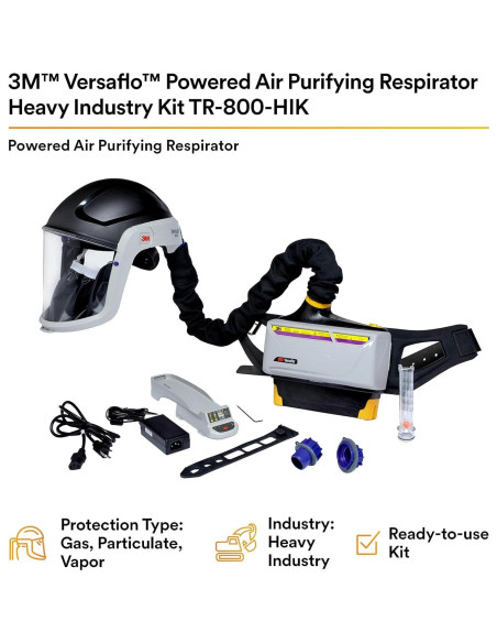 Respirador PAPR 3M TR-800-HIK con Batería y Filtros NIOSH