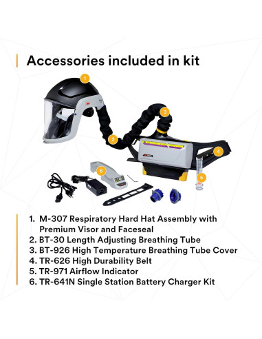 Respirador PAPR 3M TR-800-HIK con Batería y Filtros NIOSH
