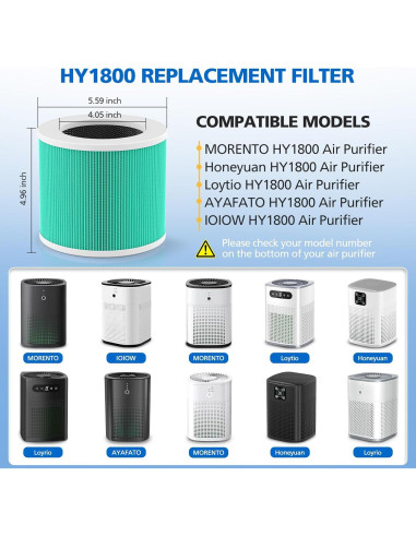 Filtro de Reemplazo HEPA H13 JORAIR HY1800 - 2 Paquete
