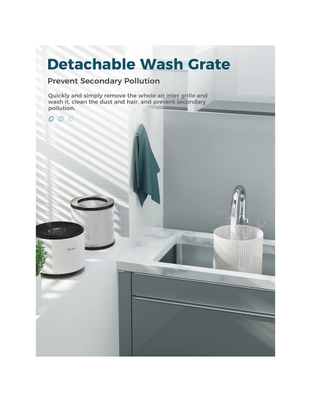 Purificador de Aire AROEVE MK03 Blanco para 102 m - Filtración Eficaz