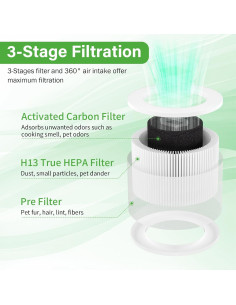 Filtro de Reemplazo HEPA 3-en-1 LEVOIT Core Mini - Paquete de 2 2