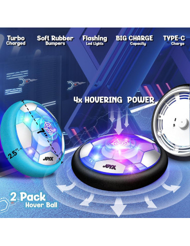 Conjunto de 2 Pelotas de Fútbol Flotantes JoyX LED 17.5 cm