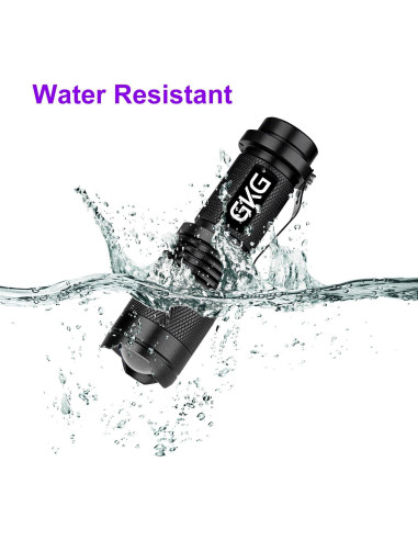 Linterna UV GKG Mini 2 Pack 395nm 3 Modos Zoom 9.1cm