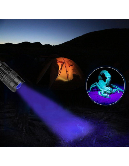 Linterna UV GKG Mini 2 Pack 395nm 3 Modos Zoom 9.1cm