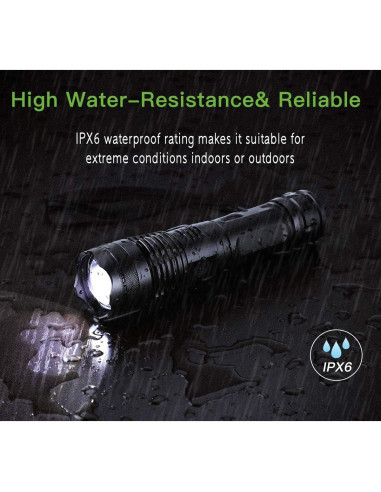 Linterna táctica LED YXQUA DM-101 10000 lúmenes recargable