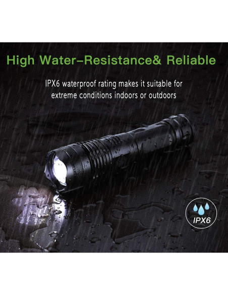 Linterna táctica LED YXQUA DM-101 10000 lúmenes recargable