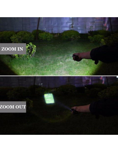 Linterna Táctica AuKvi AKV-E800 3000 Lúmenes Zoomable 5 Modos