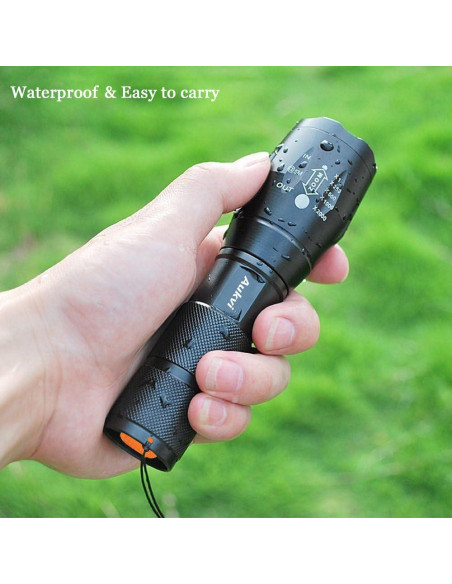 Linterna Táctica AuKvi AKV-E800 3000 Lúmenes Zoomable 5 Modos