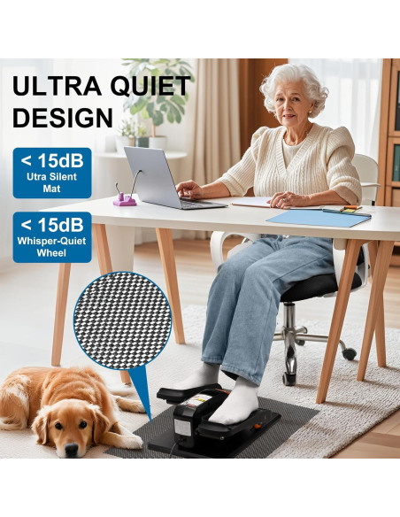 Máquina Elíptica Bajo Escritorio VIVURN 12 Velocidades Naranja