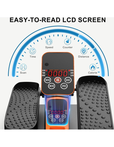 Máquina Elíptica Bajo Escritorio VIVURN 12 Velocidades Naranja