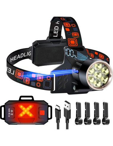 Linterna Frontal Recargable Aoglenic LED 12000 Lúmenes IPX7