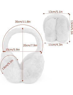 Diadema de Orejeras Plegable Duxesuk para Invierno - Blanco 2