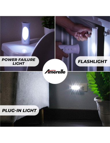 Luces de Emergencia LED Amerelle 3 Piezas Batería Recargable
